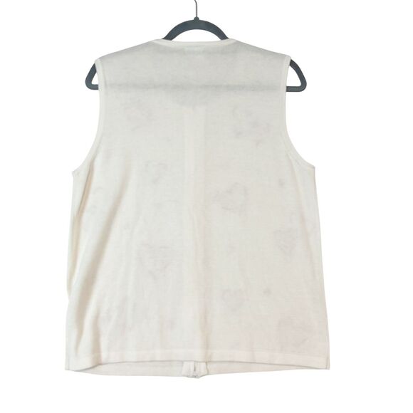 Southern Lady Sweater Vest Women's M Embroidered Sequin Hearts Valentines Love - Picture 2 of 5